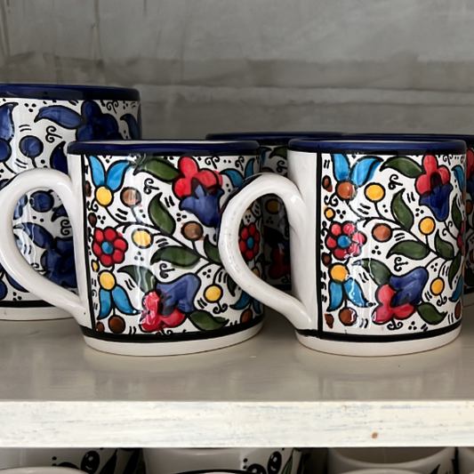 Handcrafted Palestinian Blue Mugs