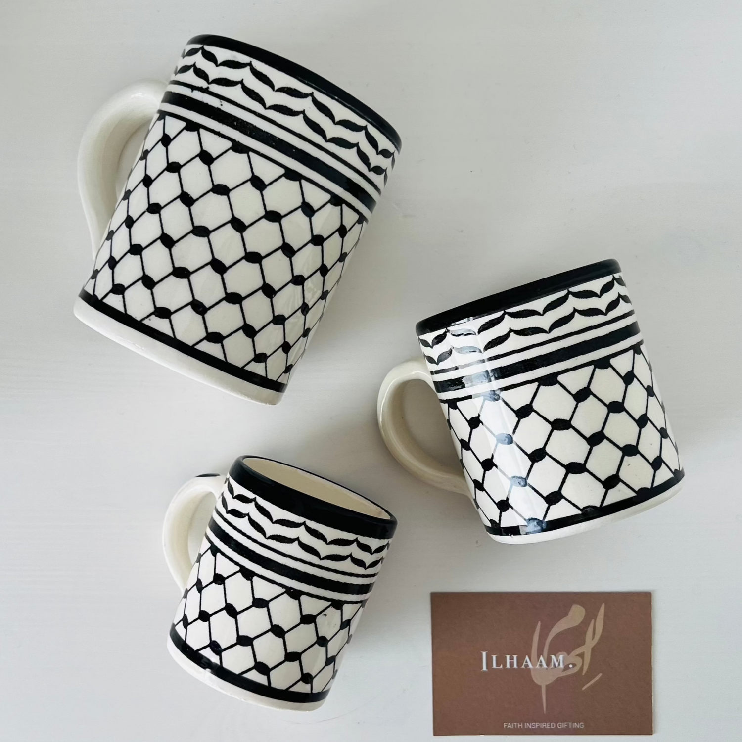 Handcrafted Palestinian Keffiyeh Mugs - Ilhaam UK
