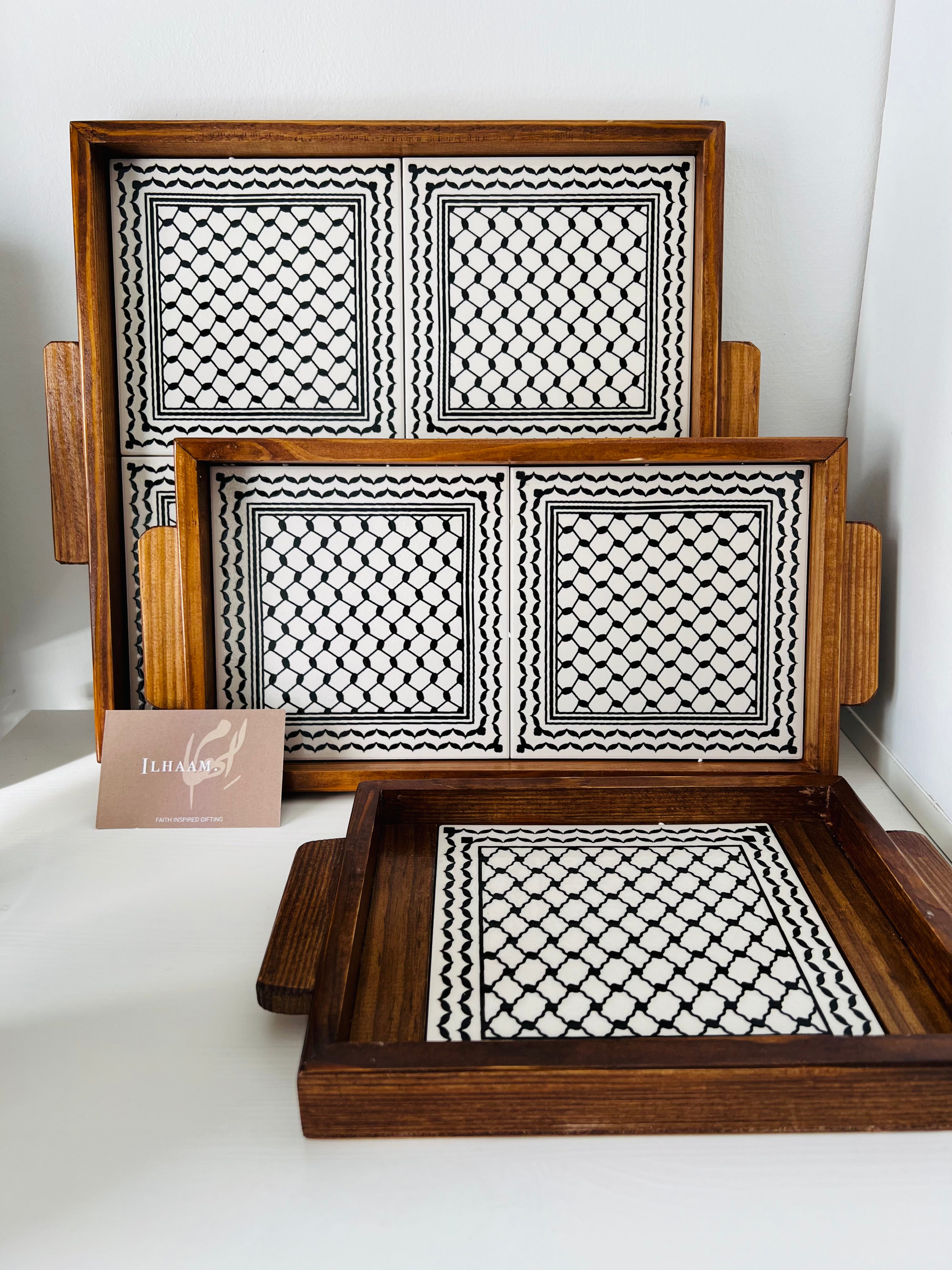 Handcrafted Palestinian Keffiyeh Trays