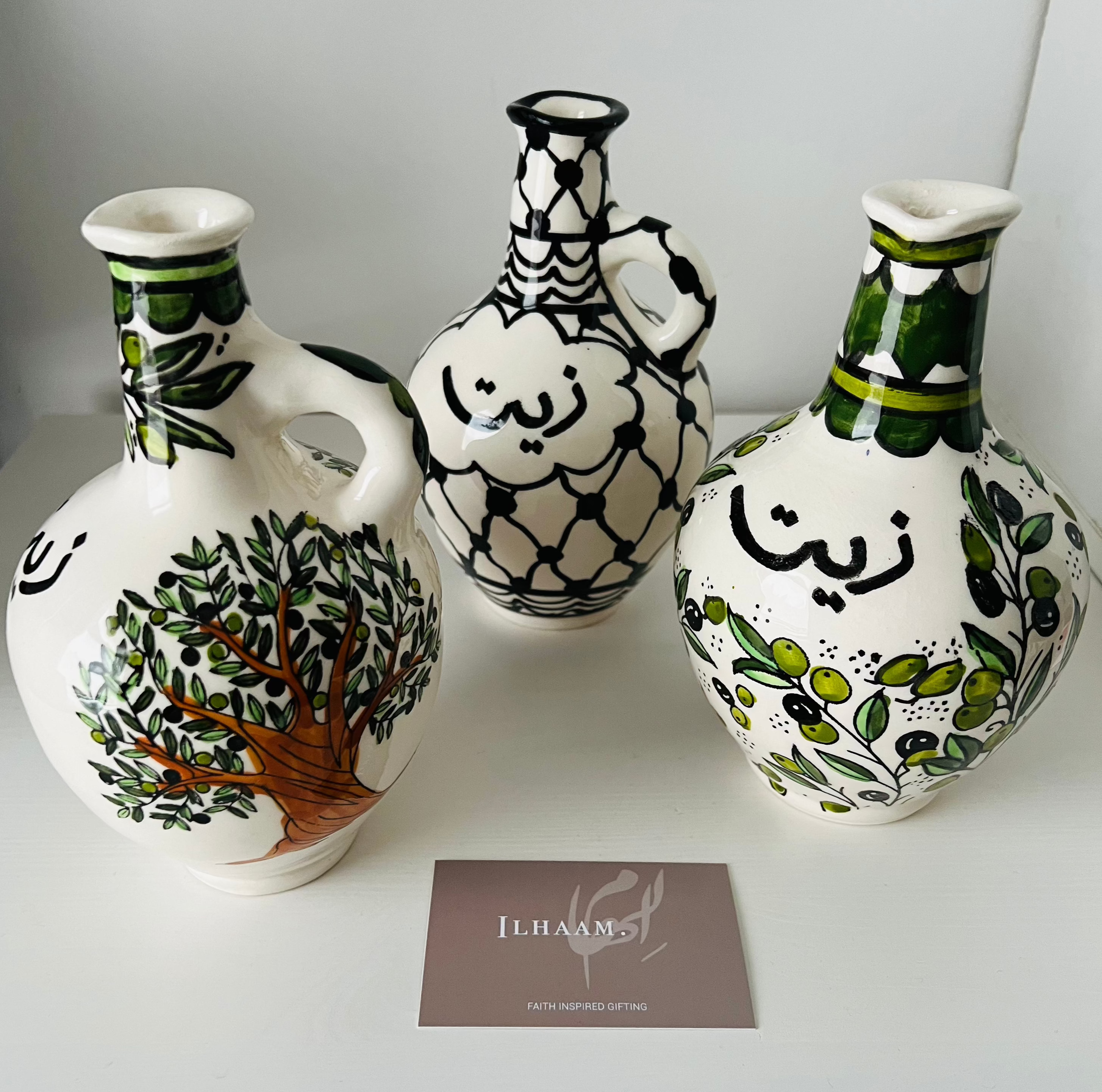 Handcrafted Palestinian Olive Oil Dispenser - Ilhaam UK