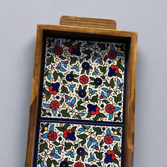 Handcrafted Palestinian Blue Trays