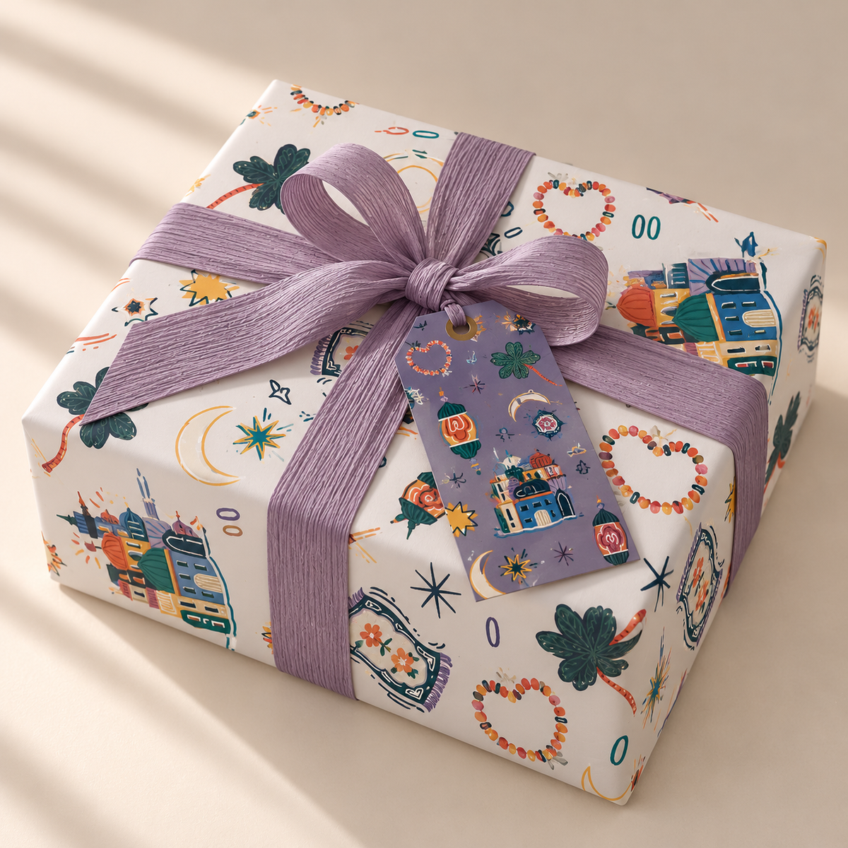 Islamic Gift Wrapping Paper Set | Lilac & Sage Green