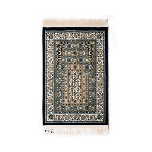Islamic prayer rug with traditional heritage-style design featuring an ornate mihrab pattern and decorative border