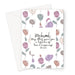 Islamic wedding greeting card with pastel floral and heart pattern and Mabrook marriage message
