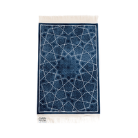 BLUE GEOMETRIC PRAYER RUG - Ilhaam UK