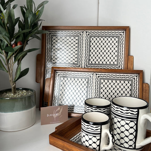 Handcrafted Palestinian Keffiyeh Trays