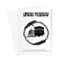 Umrah Mubarak Feather Greeting Card - Ilhaam UK